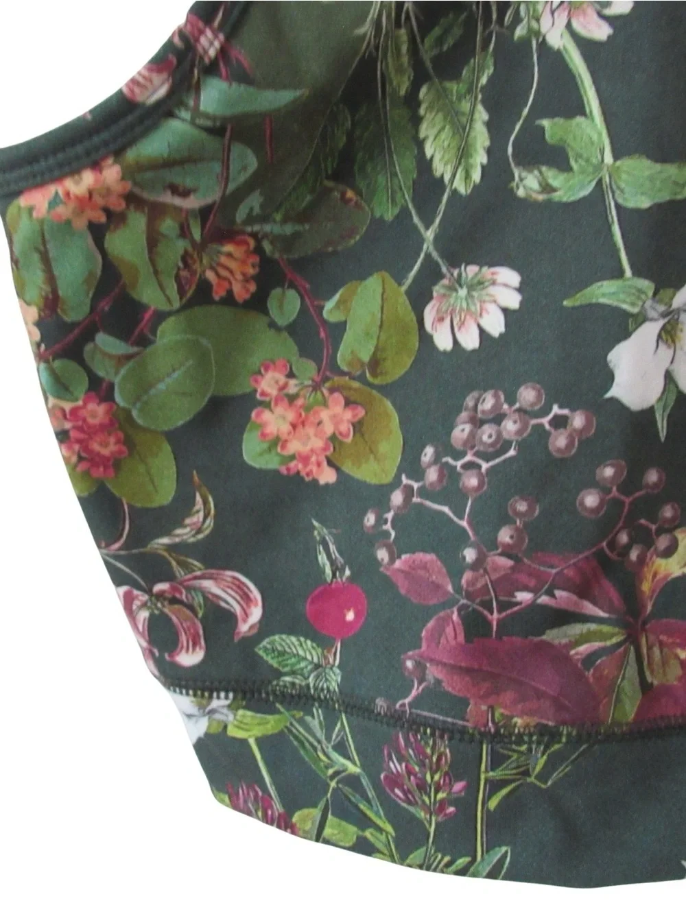 Roots x Alder Crop Top 3XL Green Garden Floral Sports Bra Athletic Activewear - Picture 5 of 10